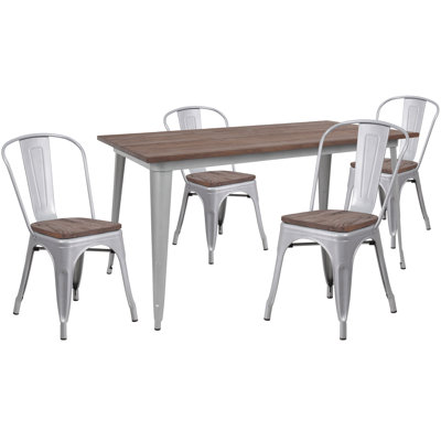 Lafonya 7 Piece Solid Wood Dining Set