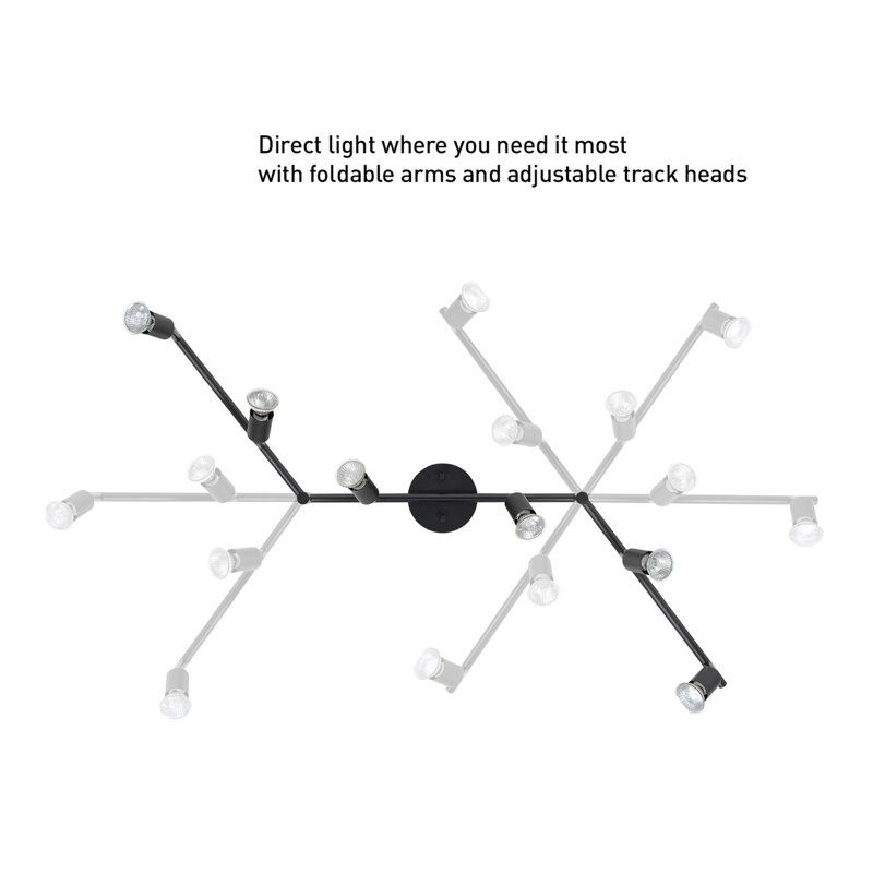 Payton Matte Black Foldable 6-Light Track Lighting Kit