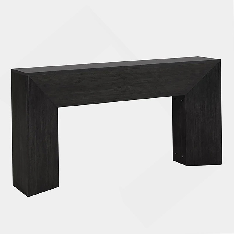 Sleek Side Table,Wooden Sofa Table,Modern Style Console Table, Black
