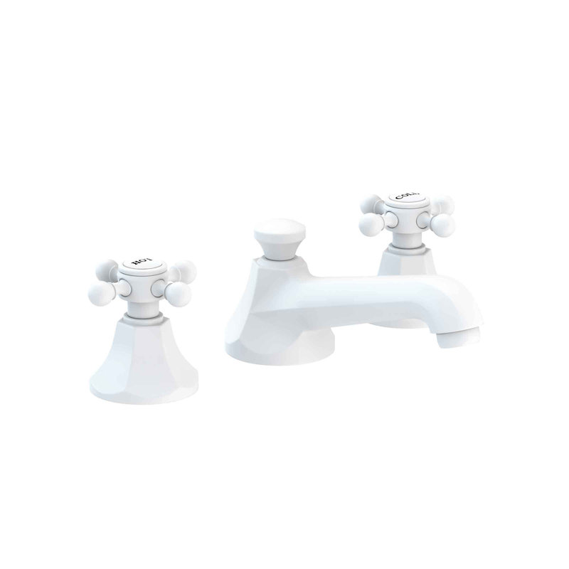 Metropole Widespread Bathroom Faucet with Drain Asssembly, Matte White