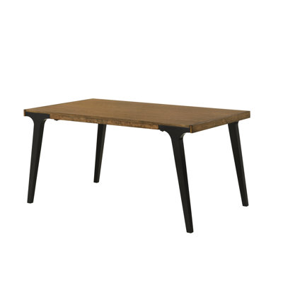 Table de salle à manger en noyer et finition noire, 2 rallonges, plateau en bois épais de 18 mm, coussin de siège rembourré, dossier de chaise en métal, siège d'une capacité de 100 lb, l 35 po x l 59 po à l 83 po
