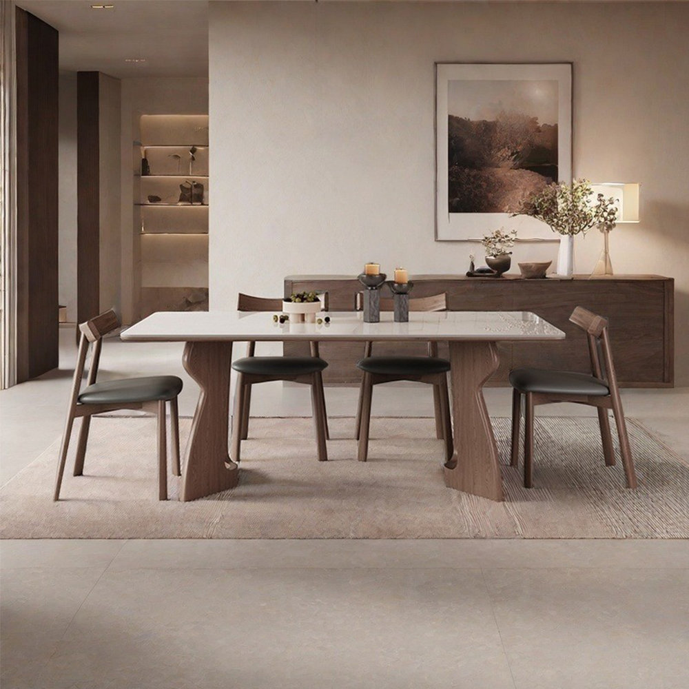 Pakloer French light luxury minimalist dining table set | Wayfair