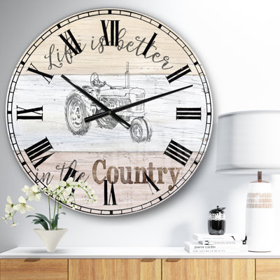 Swigart Farmhouse Moment Tractors - Horloge murale de ferme