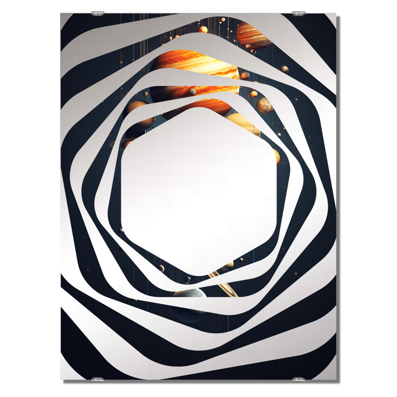 Vecellio - Décoration murale miroir planètes, 40 po x 30 po