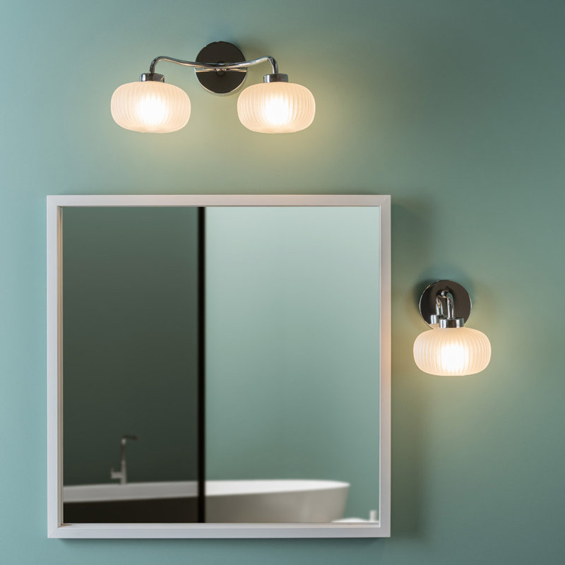 Redvers Glass Armed Sconce, Chrome, Yes