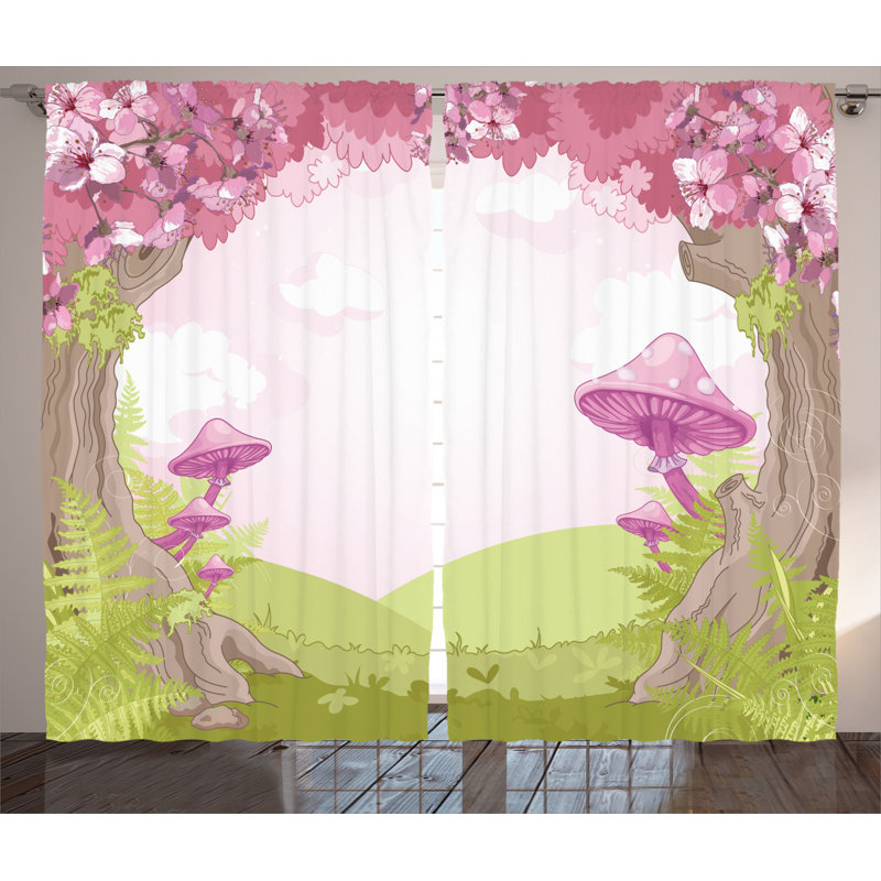 Mushroom Semi-Sheer Rod Pocket Curtain Panels, 54" x 63"