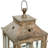 2 Piece Wood Tabletop Candle Lantern Set