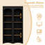 Armoire de rangement autoportante de 72 po de hauteur à cinq tablettes avec tablettes réglables, noir-706467811