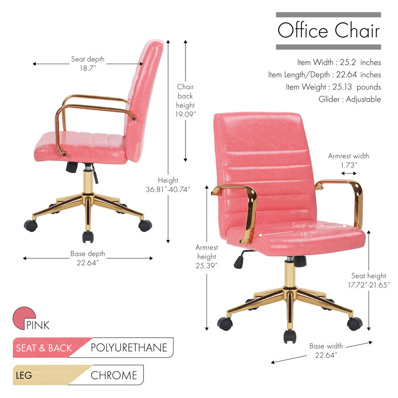 Rollo Task Chair, Pink
