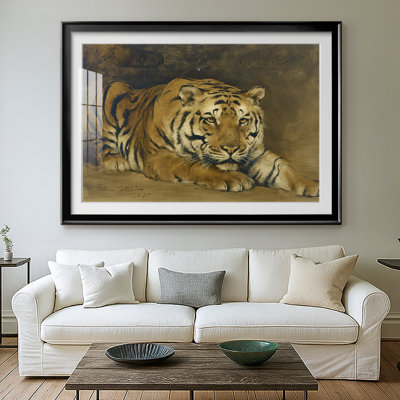 A Tiger-John Collier-Framed Print with Mat and glass-1885
