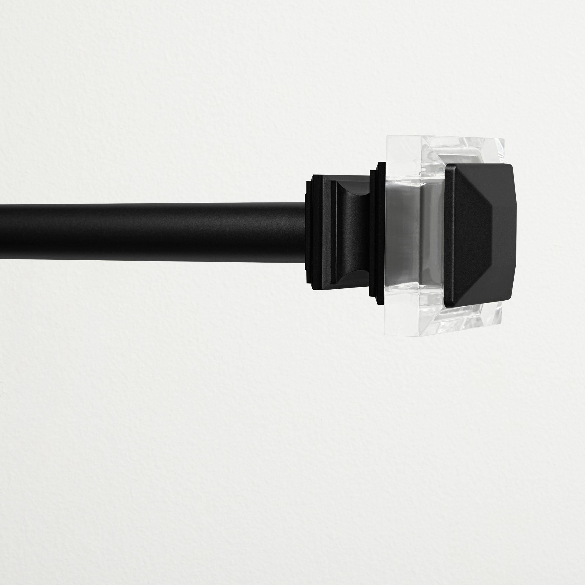 Illinois Single Curtain Rod, Matte Black, 36" - 72" W