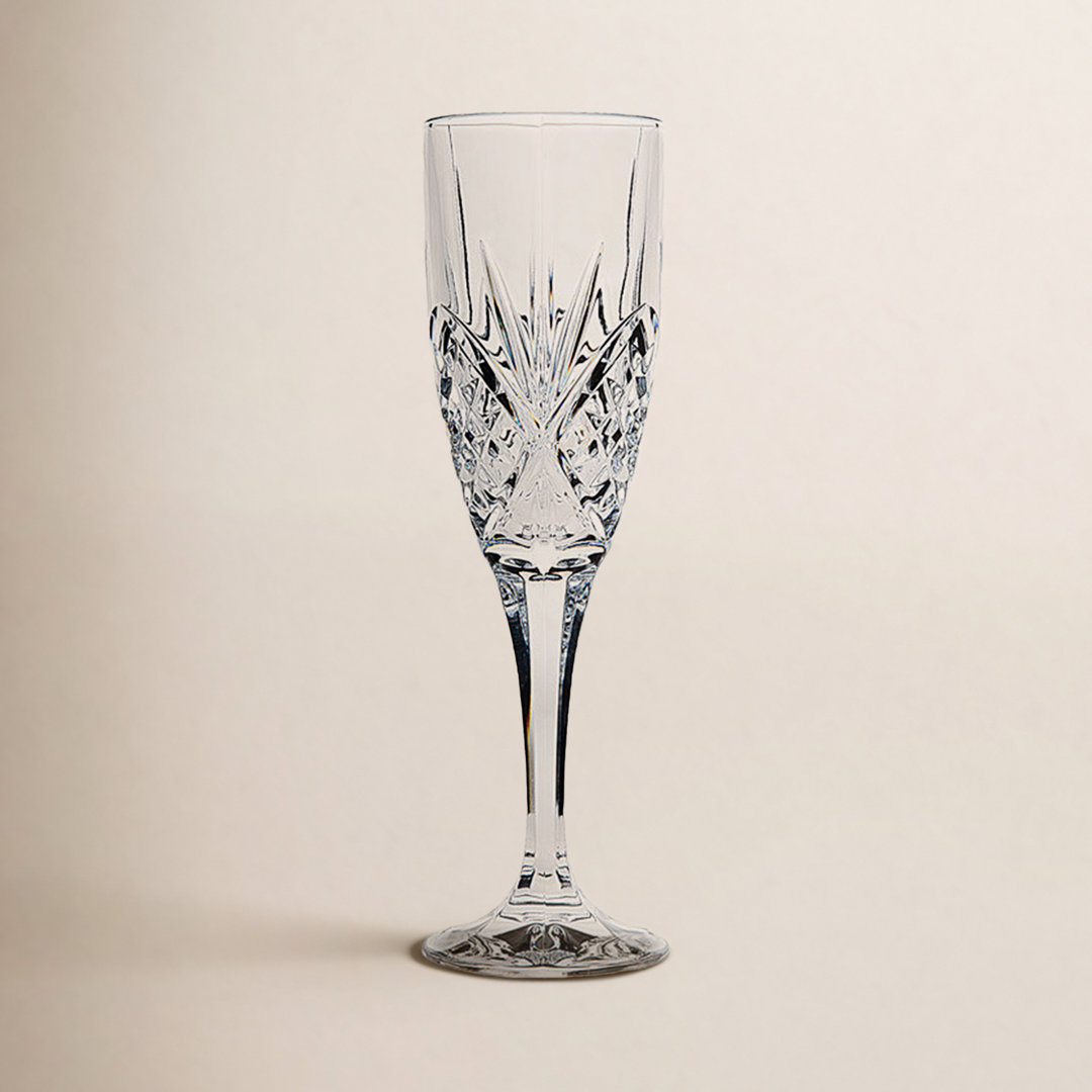 Dublin Crystal Flute Glass 6oz (Set of 2) Godinger Silver Art Co