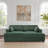 Bentura Oversized Upholstered Green Faux Rabbit Fur Flannel  Sleeper Sofa Bed Lounge sofa with Armrests & Throw Pillows-457534886