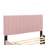 Lit plateforme double en velours avec lit gigogne double, rose-1254815000