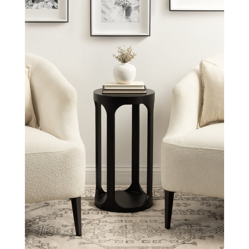 Chewelah Solid Wood End Table, Black, 23" H x 12" W x 12" D