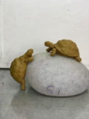 Turtle Friends Moonstone LED Statue