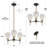 Satilla 3 - Light Glass and Iron Dimmable Chandelier