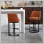 Ensemble de 2 tabourets de bar à hauteur de comptoir, tabourets de bar moderne avec dossier, tabourets de bar rembourrés en lin pour îlot de cuisine-873741082