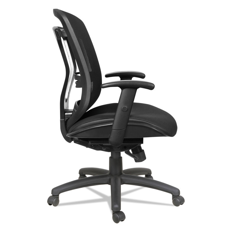 Black Mesh Mid-Back Executive Chair with Adjustable Arms