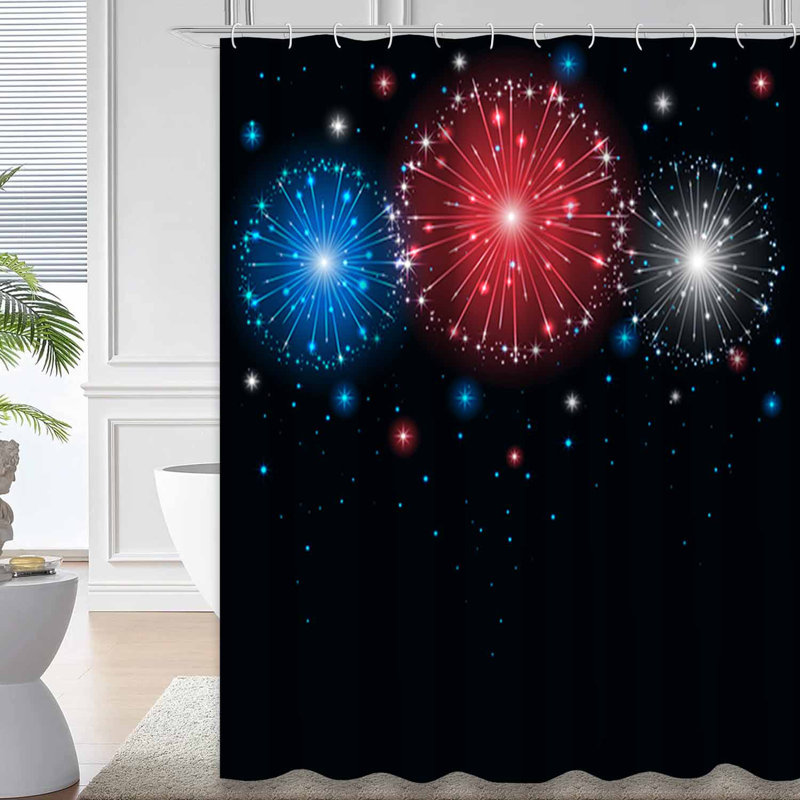 Rideau de douche Shiny Firework, 72" L x 84" W