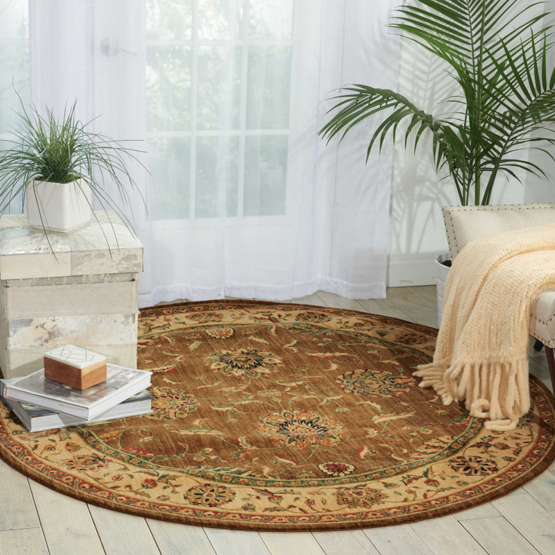 Crownover Wool Oriental Indoor Rug, Round 7'10"
