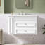 Meuble-lavabo mural de 30 po, armoire de rangement flottante avec 2 tiroirs, lavabo simple en céramique à 3 trous, armoire moderne.-121018317