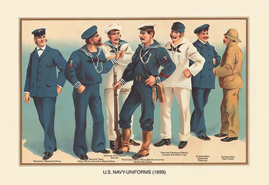 « u.s. marine uniforms 1899 » par werner, reproduction d’art
