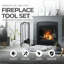 Ensemble d'outils pour foyer à arche 4 pièces avec brosse, pelle, tisonnier et support Panacée