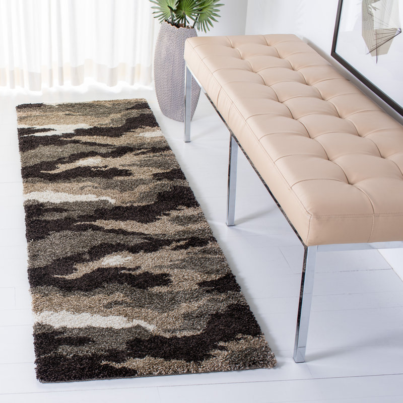 Tapis brun Millia, Tapis de couloir 2 pi 3 po x 11 pi