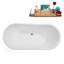 67" Streamline Freestanding Tub and Tray With Internal Drain-101677871