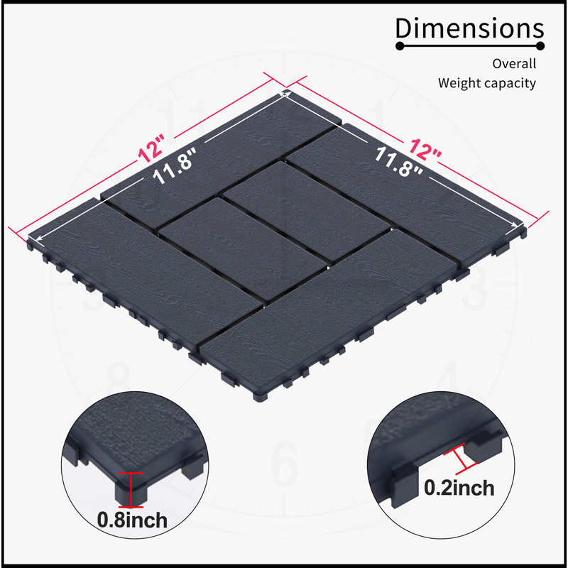 Carreaux de terrasse à emboîtement pour une utilisation polyvalente à l'extérieur et à l'intérieur, durables et élégants
