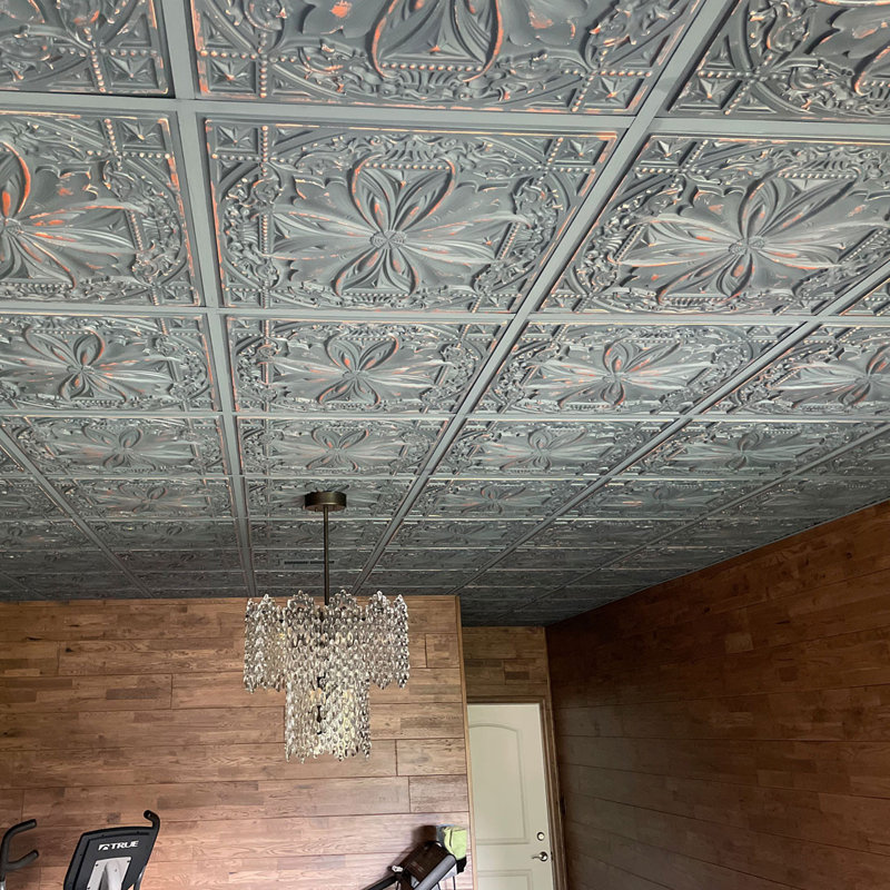 Milan 24'' White Textured PVC Ceiling Tile Set