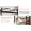 Lit mezzanine avec bureau en forme de L, grand espace de rangement et compartiments de rangement, structure de lit robuste avec escalier, garde-corps continu, peu encombrant, silencieux-1770928684