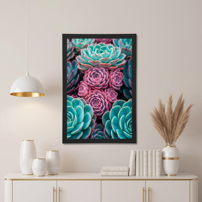 Art mural sur toile rosettes sarcelles et roses