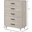 Meuble de rangement en bois blanc antique antique 1 pièce avec 5 tiroirs