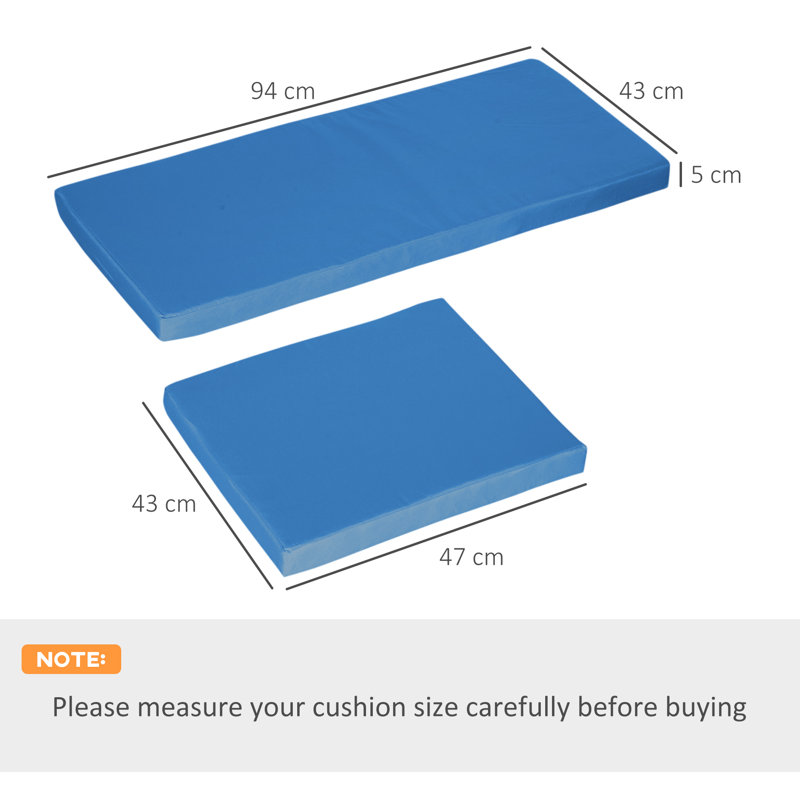 Outdoor Seat Cushion Set, Sky Blue