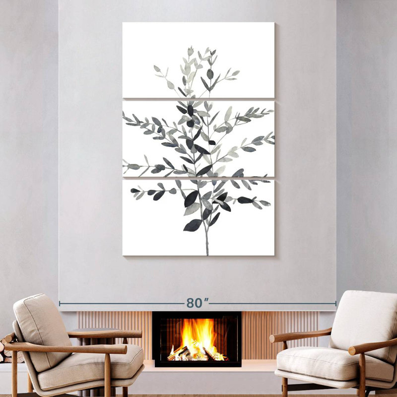 Harnek Paynes Grey Botanicals II, 74" H x 48" W