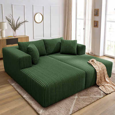 Méridienne double surdimensionnée 80,3 po Boneless, canapé-lit Boneless avec 4 coussins et canapé-lit en nuage pour le salon intérieur