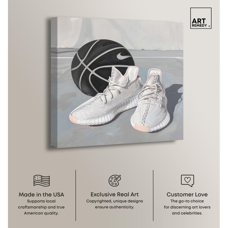 Light Grey 30" x 30" Wrapped Canvas Sports Art Print