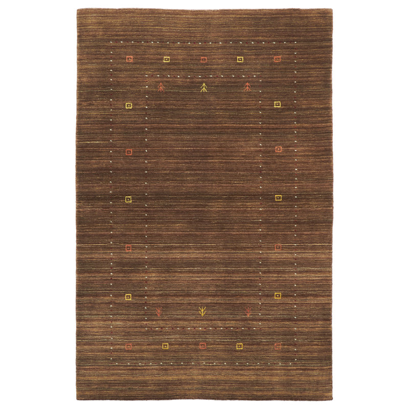 Tapis brun Kashkuli Gabbeh 5 pi 0 po x 7 pi 9 po