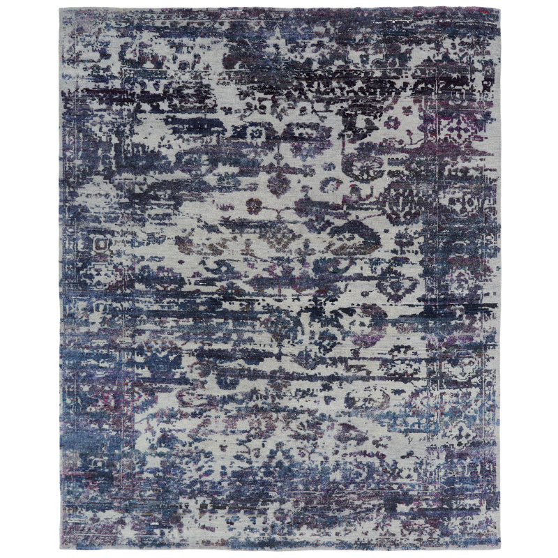 Hand Knotted Area Rug, Rectangle 8' x 10'