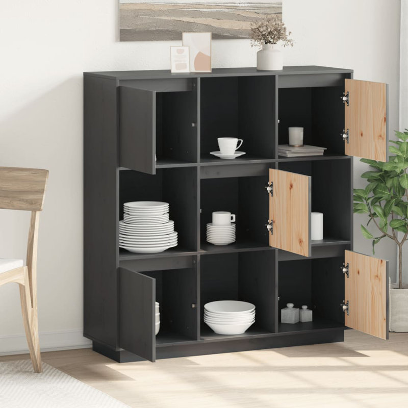 Jete 110.5cm Solid Wood Sideboard, Grey