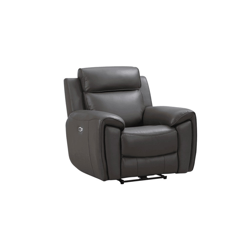 Anncey Genuine Leather Electric Power Recliner Armchair, Grey