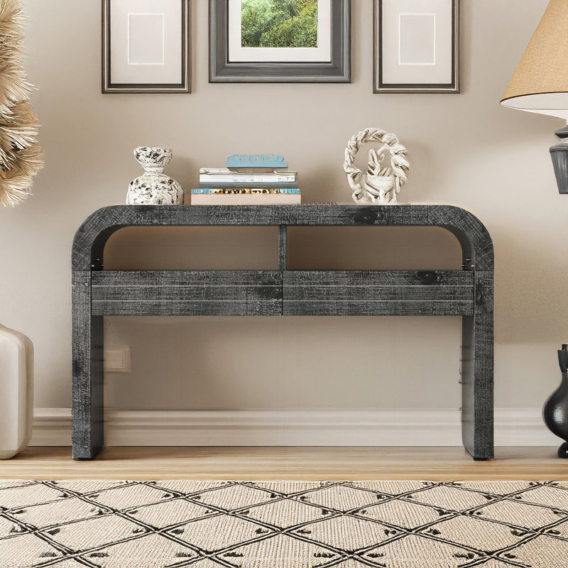Exquisite Conway with Dual-Layer Design and Large Drawers for Various Spaces, Antique Black