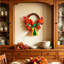 Couronne de porte d'automne, hortensia artificiel de 17,7 po et couronne de vigne feuille d'érable pour l'Action de grâce de l'Automne