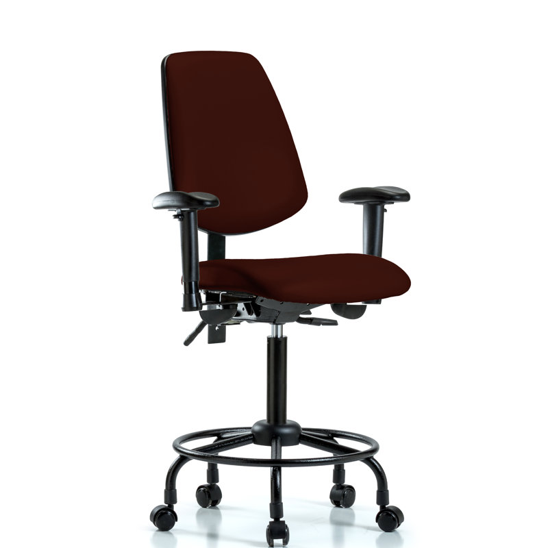 Fauteuil de dessin ergonomique Elyssa, Bourgogne, Patins, Non inclus