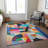 Machine Washable Indoor/Outdoor Xhevrie Blue Rug-243387759