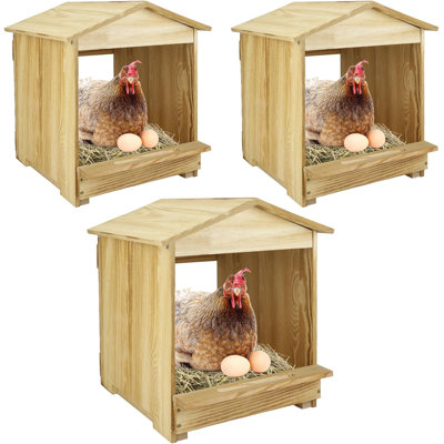 Poulailler 3 compartiments - Boîte de nidification en bois pour poulailler