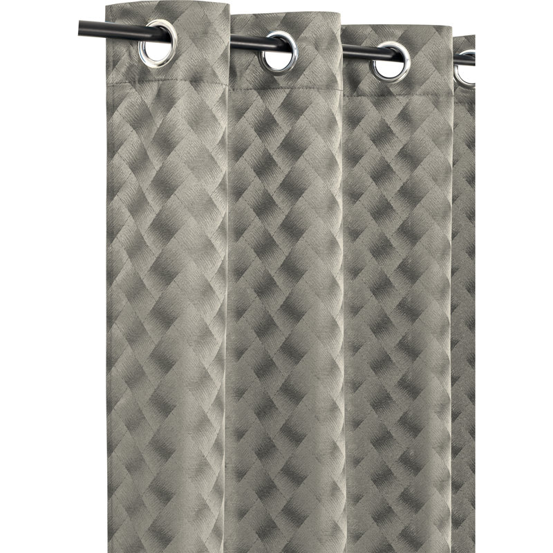  Panneau de rideau simple obscurcissant géométrique, Taupe