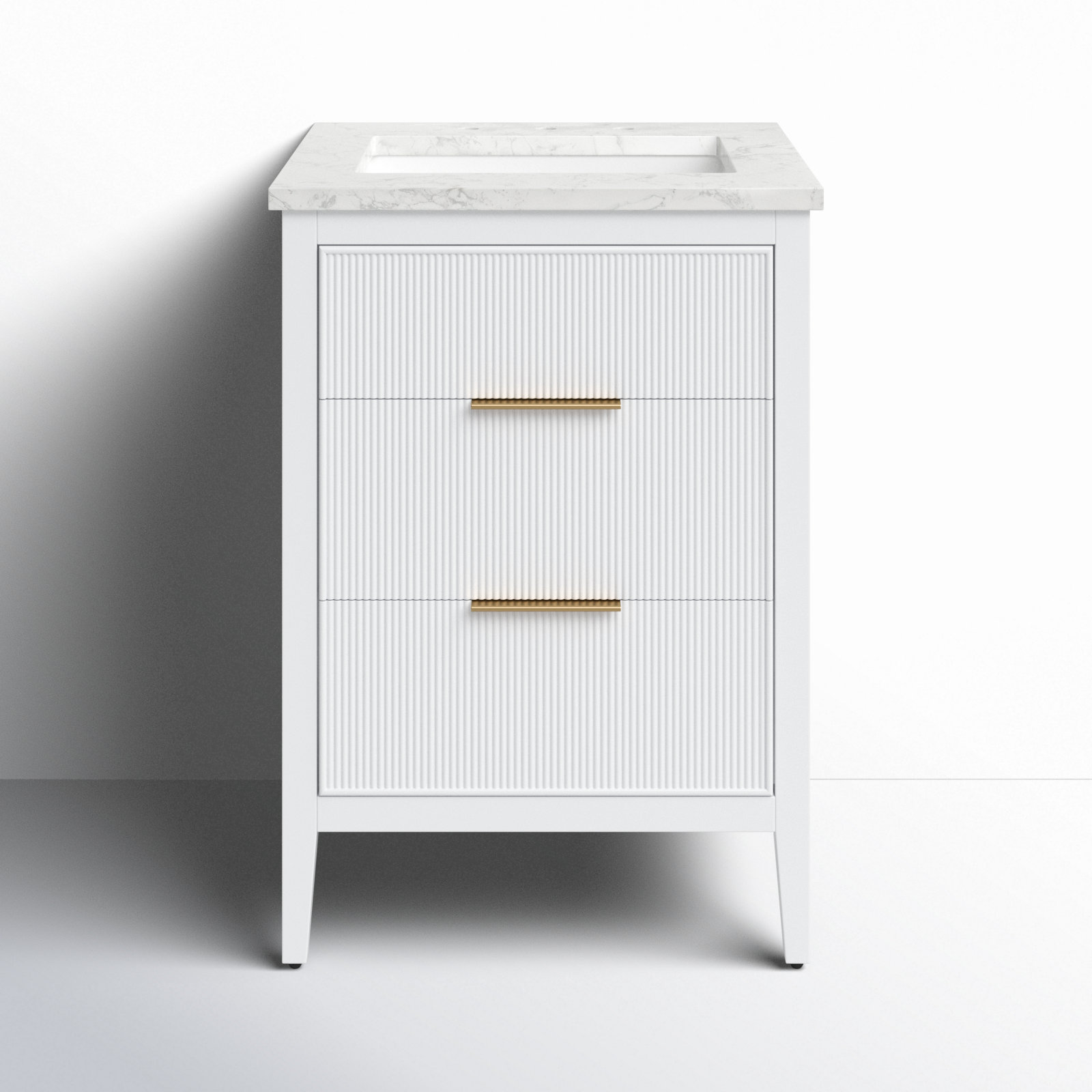 Bilroy 24" Oak Single Bathroom Vanity, White